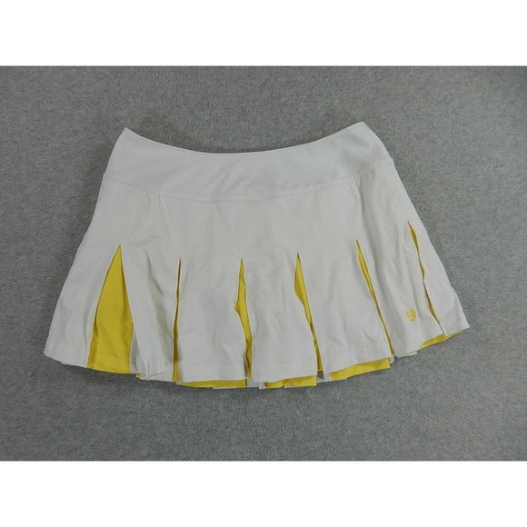 Fred Perry Dresses & Skirts - Fred Perry 2 Tone Compression Shorts Tennis Skirt (Women's Size 8) White/Yellow